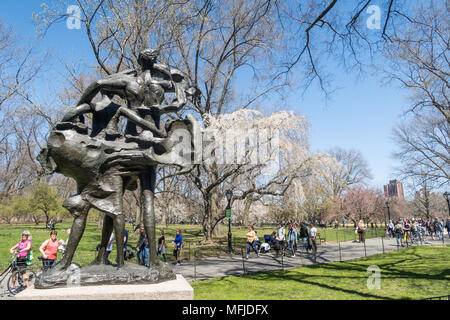 The Tempest Statue at The Delacorte Theater in Central Park, NYC Stock Photo