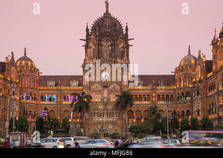 Chhatrapati Shivaji Terminus, UNESCO World Heritage Site, Mumbai, Maharashtra, India, Asia Stock Photo