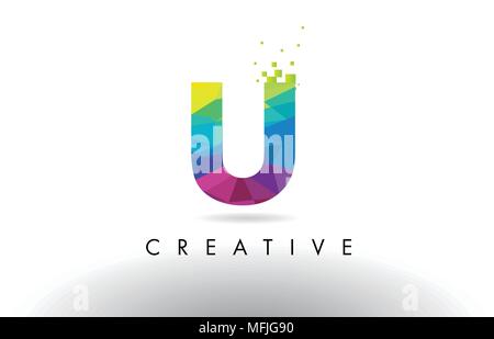 DO D O Colorful Letter Design with Creative Origami Triangles Rainbow ...