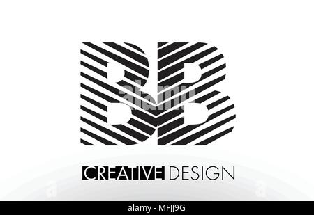 BB B B Letter Logo With Zebra Lines Texture Design Vector Illustration ...