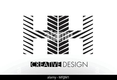 HH H H Letter Logo with Zebra Lines Texture Design Vector Illustration ...