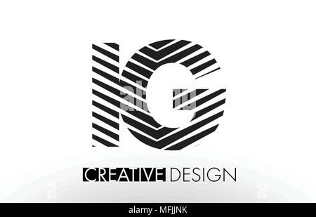 IG I Q Letter Logo with Zebra Lines Texture Design Vector Illustration ...
