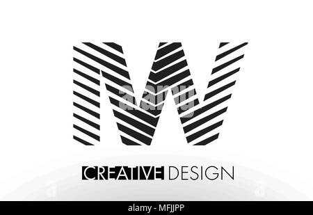 IW I W Letter Logo with Zebra Lines Texture Design Vector Illustration ...