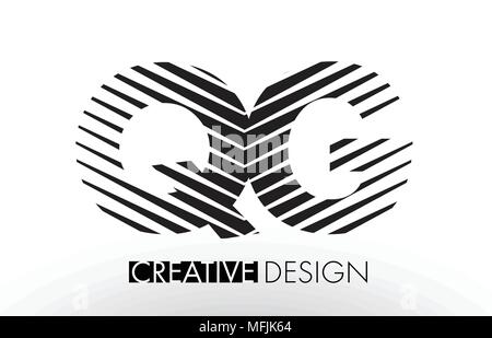QG Q G Letter Logo with Zebra Lines Texture Design Vector Illustration ...