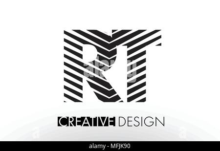 RT R T Letter Logo with Zebra Lines Texture Design Vector Illustration ...