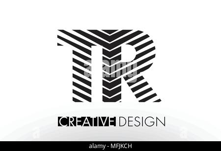 TR T R Letter Logo with Zebra Lines Texture Design Vector Illustration ...