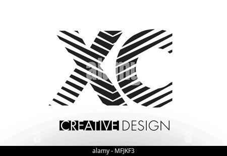 XC X C Letter Logo with Zebra Lines Texture Design Vector Illustration ...