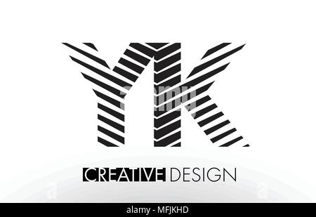 YK Y K Letter Logo with Zebra Lines Texture Design Vector Illustration ...