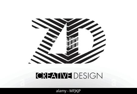 ZD Z D Letter Logo with Zebra Lines Texture Design Vector Illustration ...