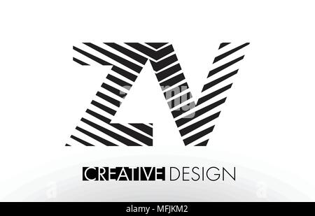 ZV Z V Letter Logo with Zebra Lines Texture Design Vector Illustration ...