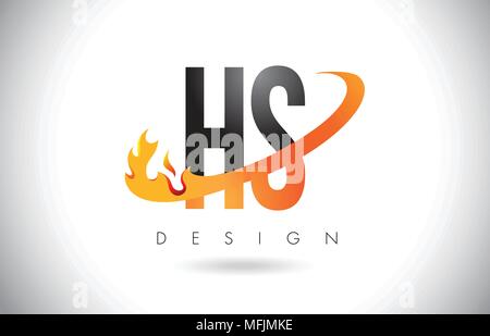 Swoosh Letter HS Logo Design for business and company identity. Water ...