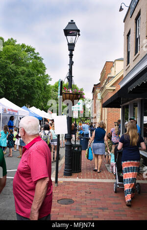 Warrenton, Virginia/USA-5-19-17: Vendor tents in Warrenton during the Warrenton Spring Festival. Stock Photo