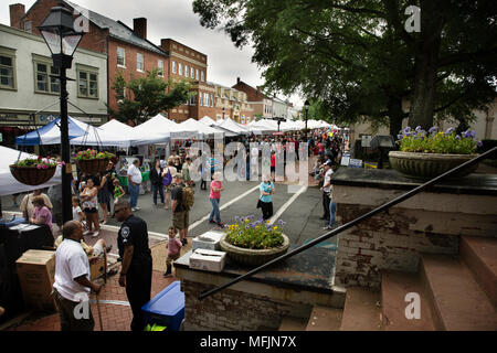 Warrenton, Virginia/USA-5-19-17: Vendor tents in Warrenton during the Warrenton Spring Festival. Stock Photo