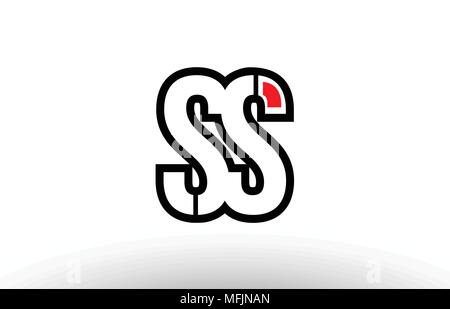 SS black and white combination alphabet bold letter logo with dots ...