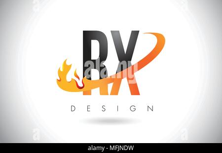 RX R X Letter Logo Design with Swoosh and Black Lines. Modern Creative ...