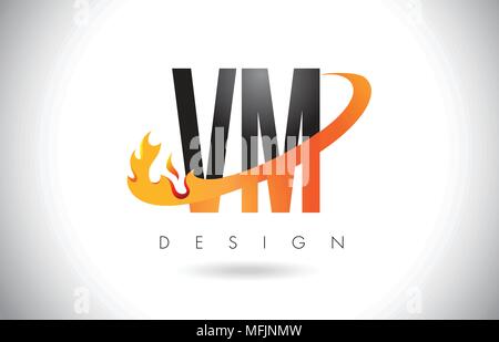 Vm Logo Design Vector Swoosh Letter Vm Logo Design Initial Vm Letter
