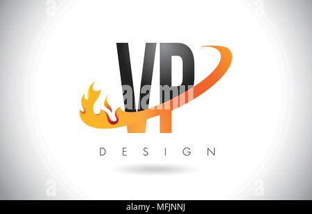 VP V P Letter Logo Design with Swoosh and Black Brush Stroke. Modern ...