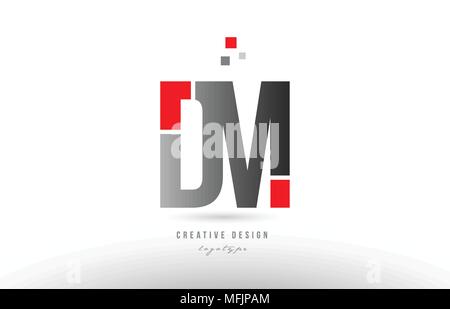 red grey alphabet letter dm d m logo combination design suitable for a company or business Stock Vector