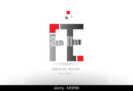 red grey alphabet letter fe f e logo combination design suitable for a company or business Stock Vector