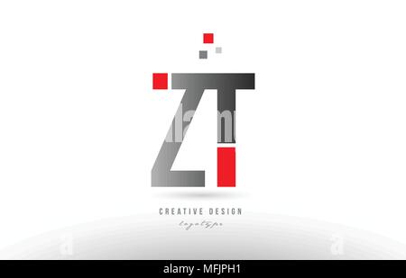 alphabet letter zt z t logo combination in blue and grey colors ...