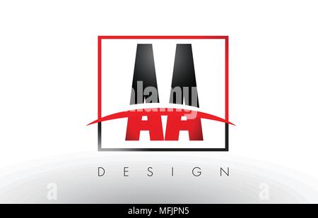 AA A Creative Modern Black Letters Logo Design with Brush Swoosh Stock ...