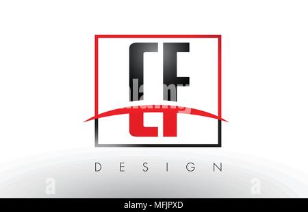 CF C F Creative Modern Black Letters Logo Design with Brush Swoosh ...