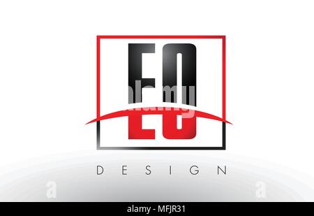EO E O Logo Letters with Red and Black Colors and Swoosh. Creative Letter Design Vector. Stock Vector