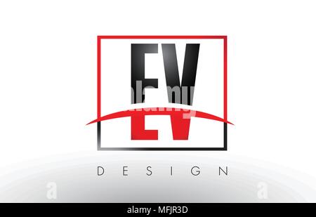 EV E V Letter Logo Design with Swoosh and Black Lines. Modern Creative ...