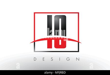 IO I O Logo Letters with Red and Black Colors and Swoosh. Creative Letter Design Vector. Stock Vector