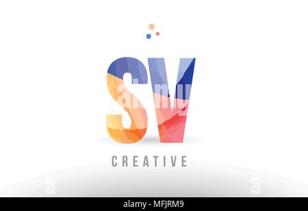 letter combination sv s v orange blue alphabet for company logo ...