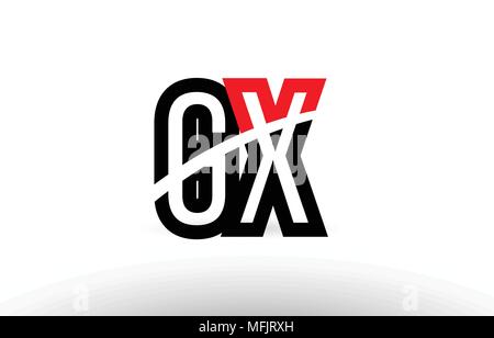 black red GX G X alphabet letter logo icon combination. Design for ...