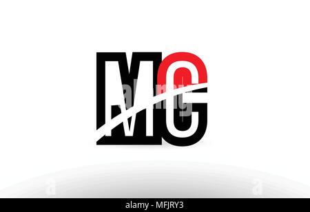 black and white alphabet letter mc m c logo combination design suitable ...