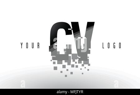 CV Letter Design with Creative Cut and Colorful Rainbow Texture. VC ...