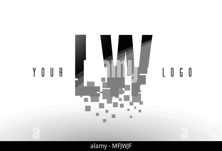 letter lw squares pixels logo vector Stock Vector Image & Art - Alamy