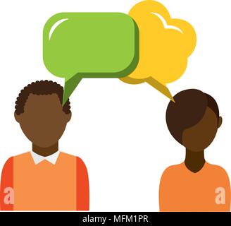 couple with speech bubbles Stock Vector