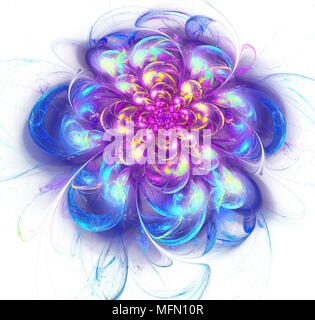 abstract fractal futuristic colourful flower pattern. floral 3d render illustration. art fantasy pattern. digital art design element. abstract psyched Stock Photo