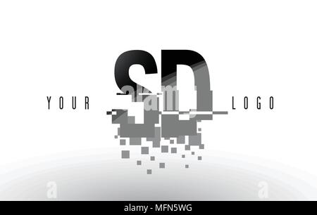 SD Letter Design with Creative Cut and Colorful Rainbow Texture. SD ...