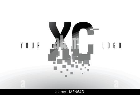 Creative white letter XC x c logo with leading lines and road concept ...