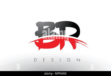 BR B R Logo Letters with Red and Black Colors and Swoosh. Creative ...