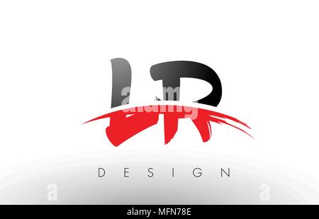 Red and Black LR L R Letter Logo Design in Black Colors. Creative ...