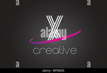 T Letter Logo with Lines Design And Purple Swoosh Vector Letters ...