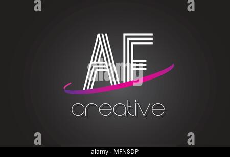 AF A F Purple Letter Logo Design with Creative Liquid Effect Flowing ...