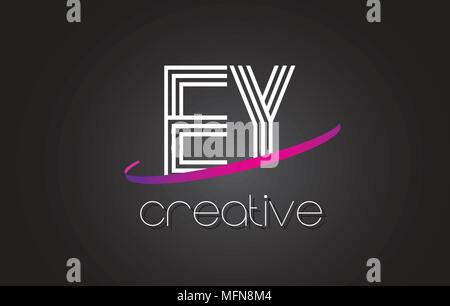 EY E Y Letter Logo Design with Swoosh and Black Brush Stroke. Modern ...