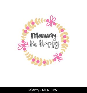 Mothers Day Lettering Calligraphy Labels Isolated On White Background Greeting Card Element Stock Vector