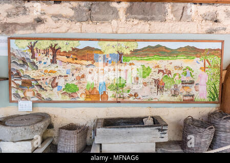 Different shape and size of amphoras in Castle of St. Peter or Bodrum Castle, Turkey.Collection of amphoras from different parts of the Mediterranean Stock Photo