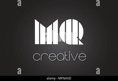 Creative white letter MQ m q logo with leading lines and road concept ...