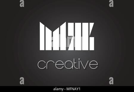 MZ M Z Lines Letter Design with Creative Elegant Zebra Vector ...