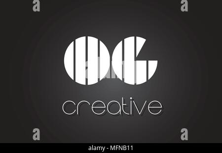 OG O G Lines Letter Design with Creative Elegant Zebra Vector ...