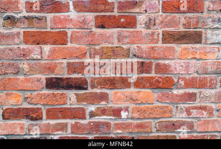 Old repointed red brick wall Stock Photo