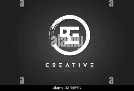 AN Circular Letter Logo with Circle Brush Design and Black Background ...